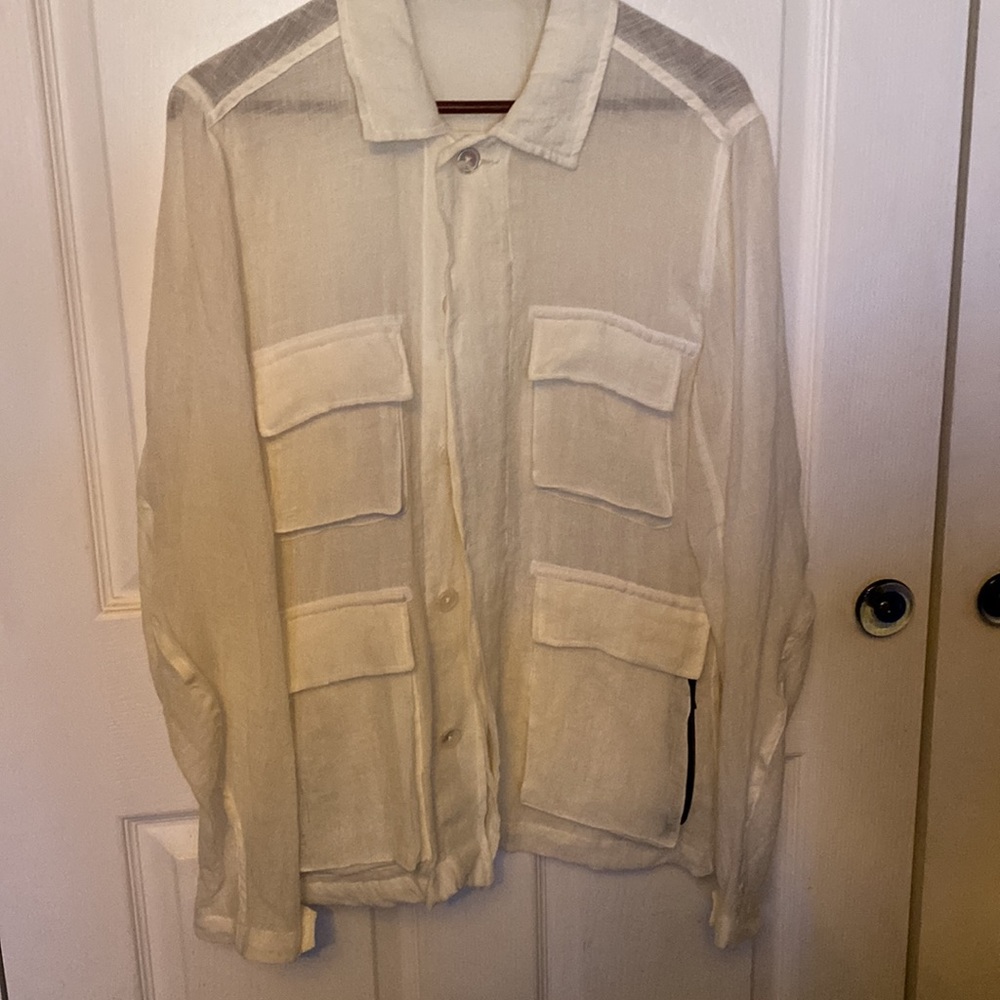 John Elliott TRAP SHOOT White Shirt Linen Pockets Details Euro essential normcor
